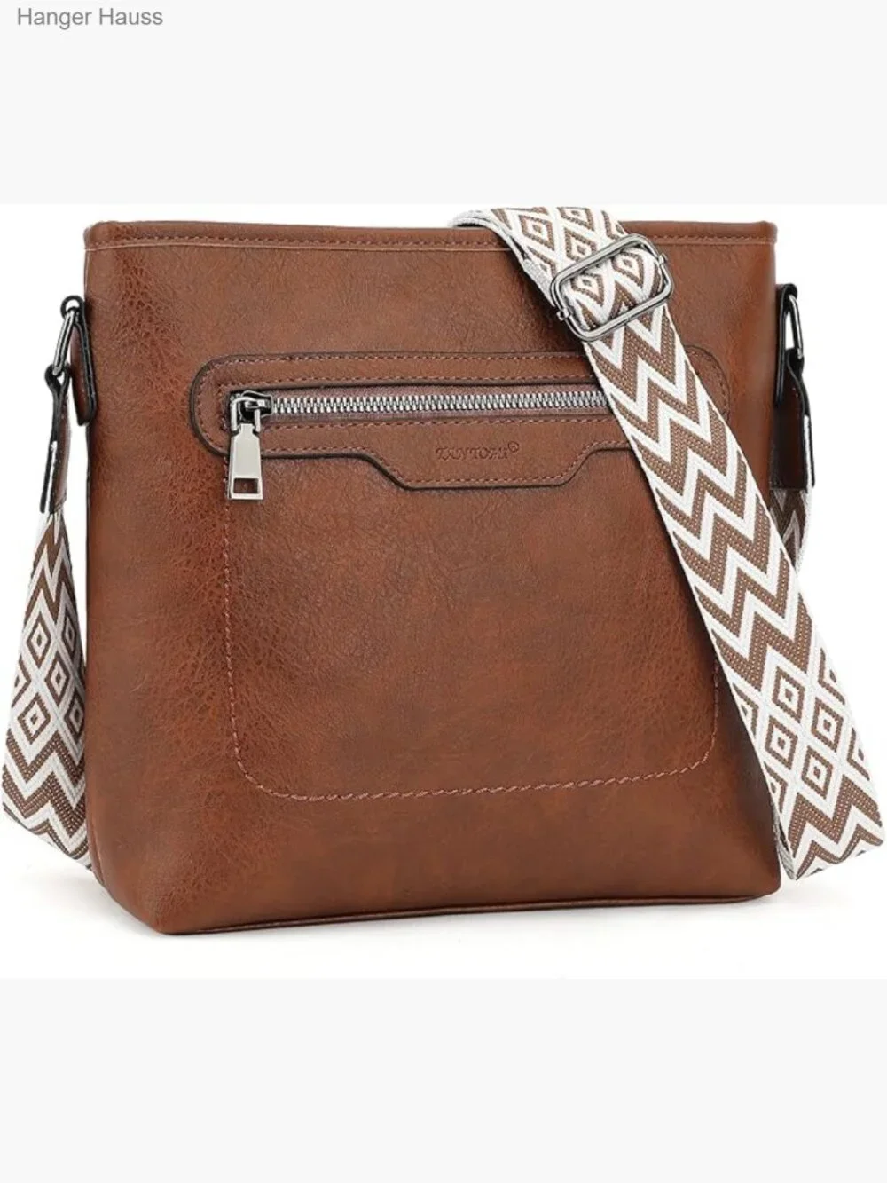 Vegan Leather Crossbody Hobo Bag with Adjustable Strap Multi-Pocket Travel
